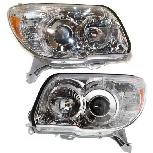 2006-09 Toyota 4Runner Driver & Passenger Sides Headlights, without Bulbs, Halogen, Sport Package 8113035441, 8117035421