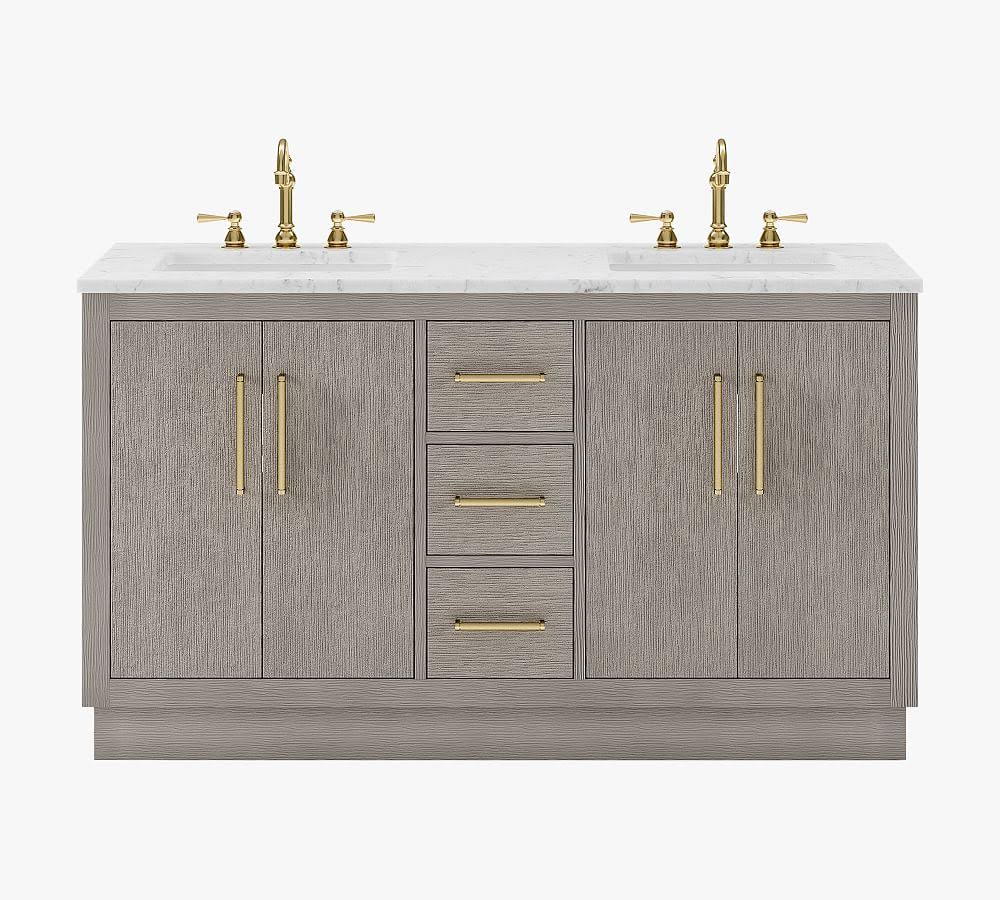 Pottery Barn Gray Oak Durant Double Sink Vanity